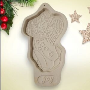 Longaberger Pottery 1996 Christmas Cookie Mold Joy From Angel Series Longaberge